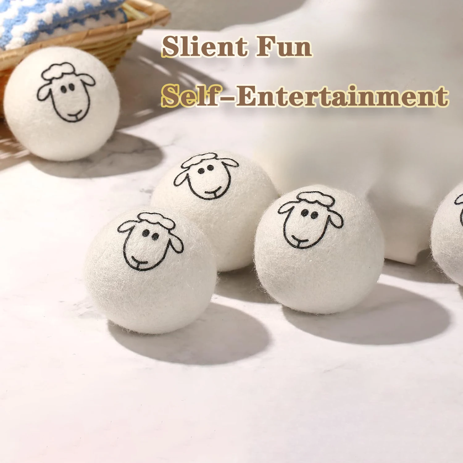 Juguetes de pelota de lana para gatos, juego silencioso, pelota de fieltro para gatos, juguete de ejercicio para gatitos, divertido juguete interactivo para gatitos