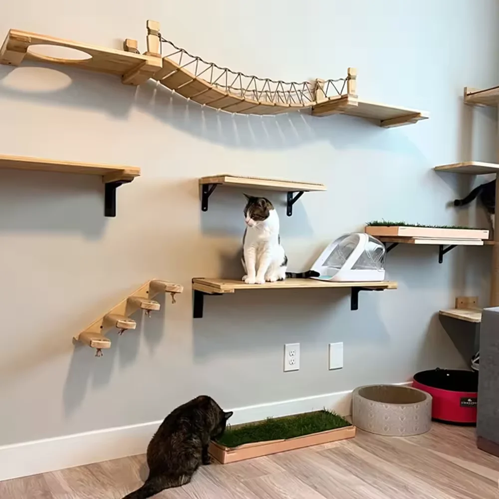 Rascador de pared para gatos con escalones, cama, casa y torre - imagen 5
