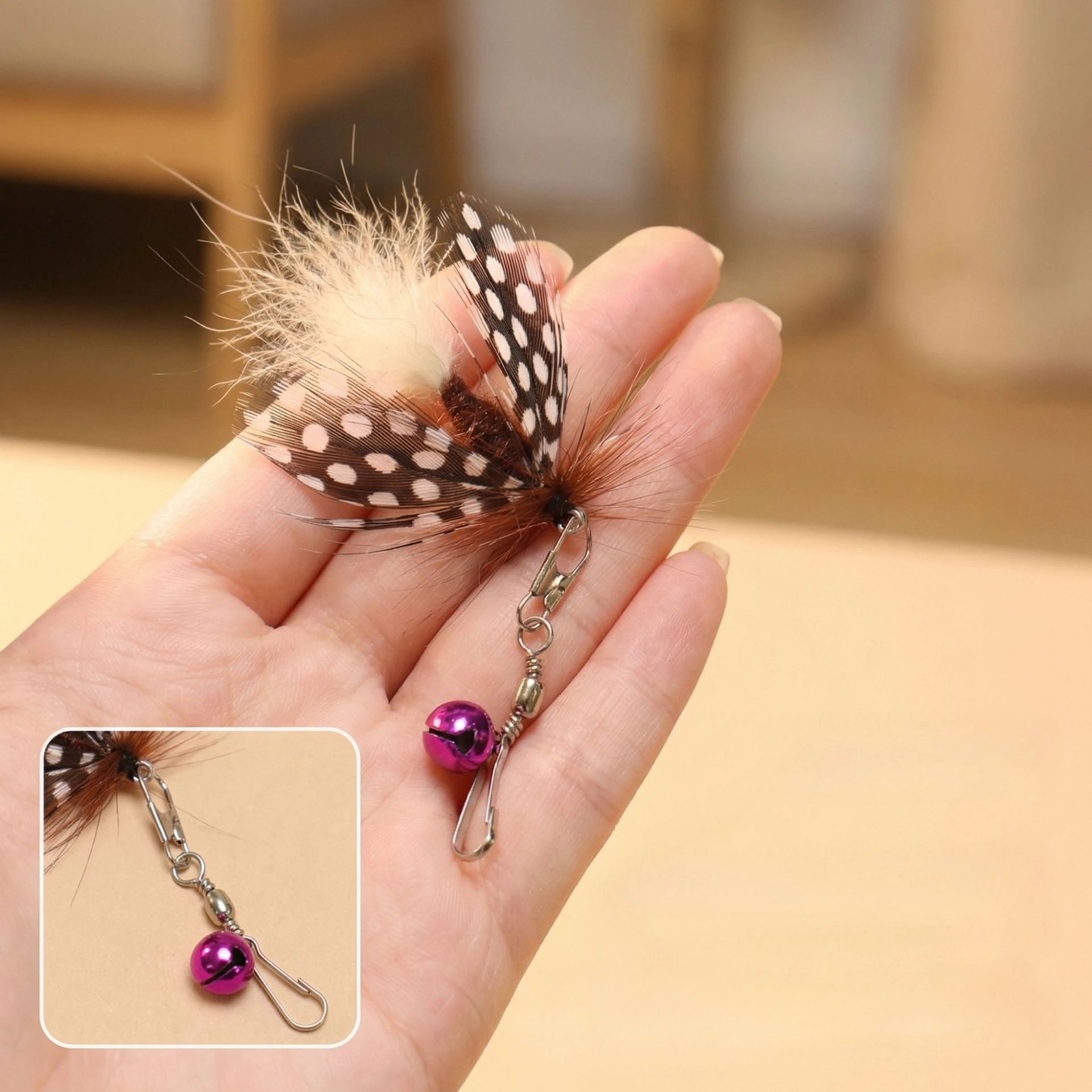 Varita de plumas con repuestos para gatos – Juguete interactivo gatitos - imagen 2