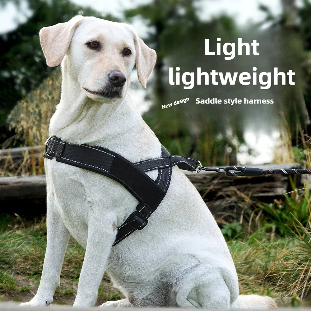 Correa para el pecho para perros grande, tipo sillín, nueva correa ligera para perros con doble tira reflectante - imagen 3
