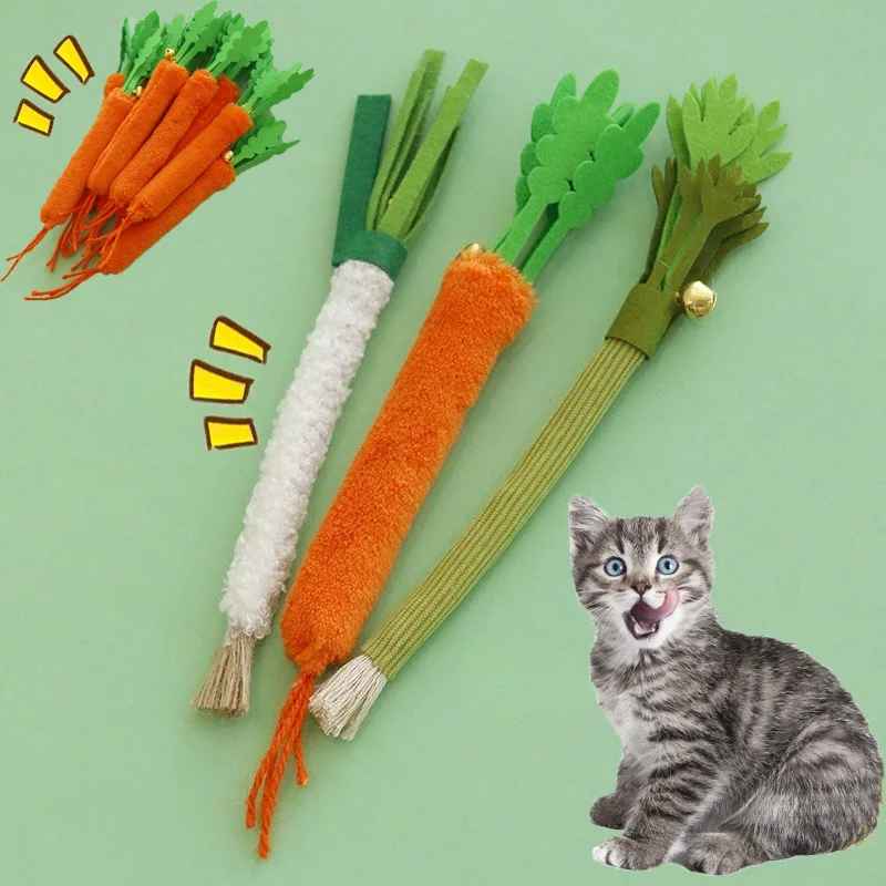 1 Juego de juguetes para masticar para gatos con campana, juguete interactivo resistente a mordeduras para limpieza de dientes de gatito, juguete de entrenamiento con sonido, suministros para mascotas