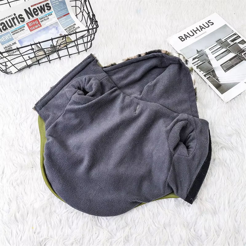 Sudadera térmica con capucha para perros y gatos – Verde camuflaje - imagen 5