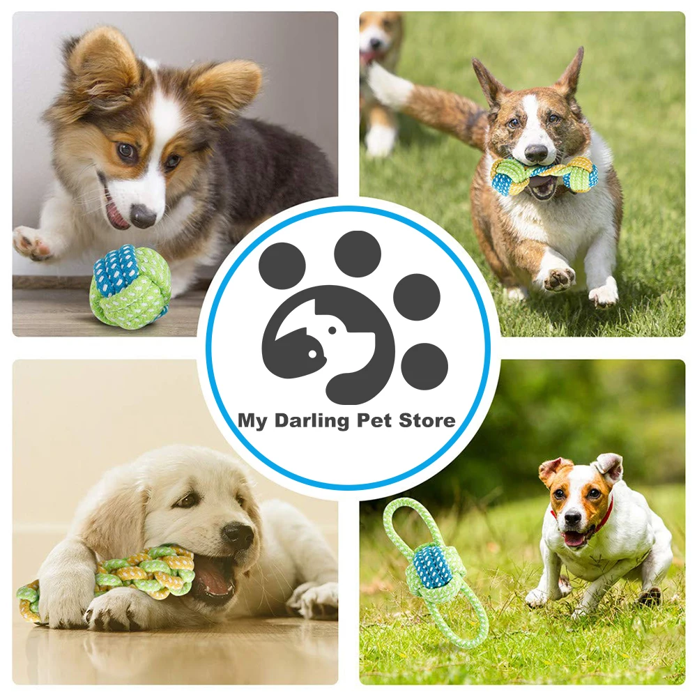 Juguetes interactivos para perros pequeños y grandes, pelota de algodón para masticar, cepillo de dientes, accesorios para cachorros - imagen 5