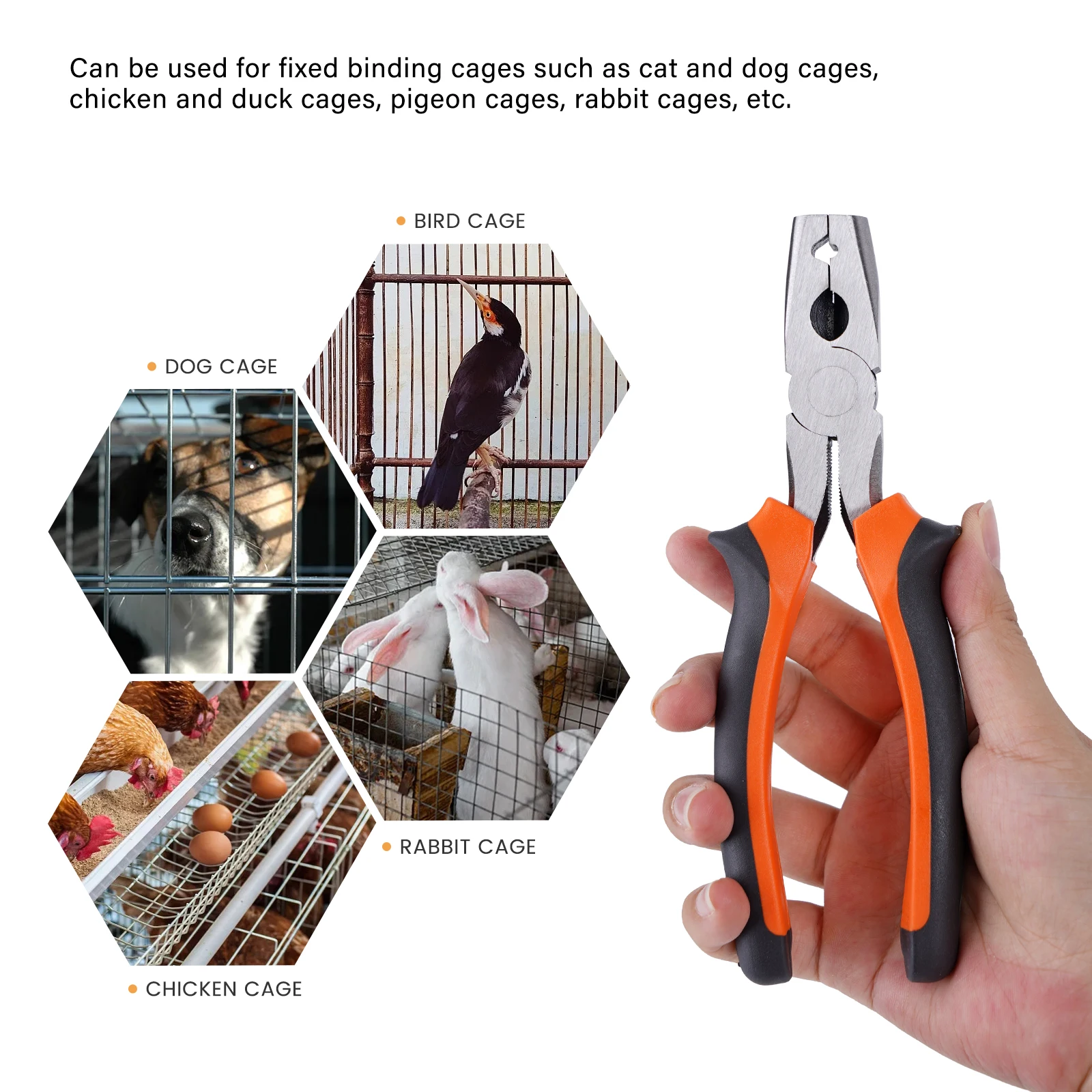 Pet Cage Installation Pliers Nails Chicken Quail Bird Rabbit Animal Cage Repair Clamp P Bayonet Nail Poultry cage accessories - imagen 2