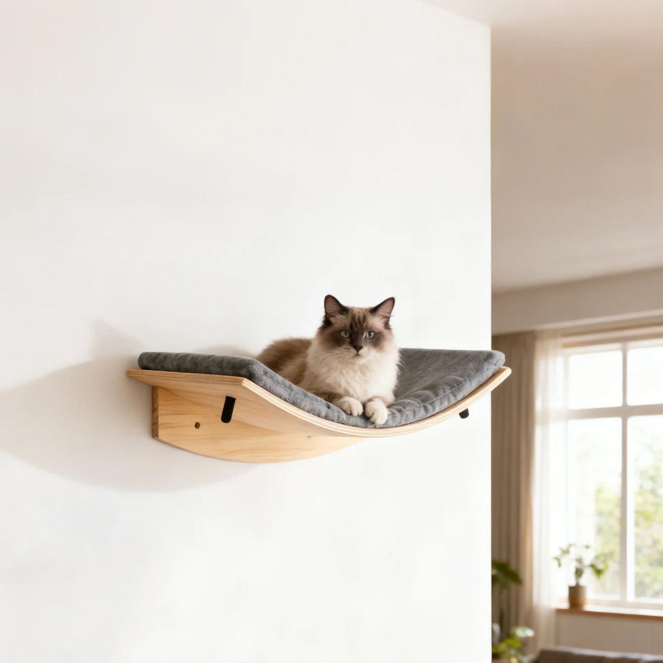 Estante de escalada de pared para gatos, escalera de escalones, poste rascador, cama escondida, casa para gatos, torre de árbol, accesorios para muebles para mascotas - imagen 5