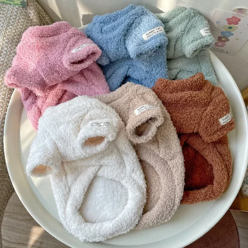 Suéter cálido de Color sólido para perros pequeños y medianos, ropa de invierno para cachorros, suministros para perros - imagen 2