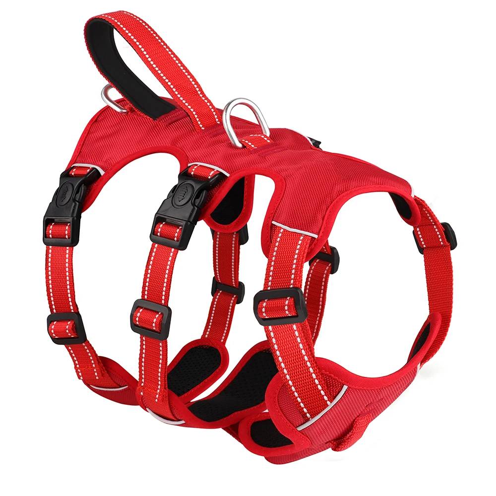 Arnés de nailon impermeable para perros con asa y reflectante - imagen 2