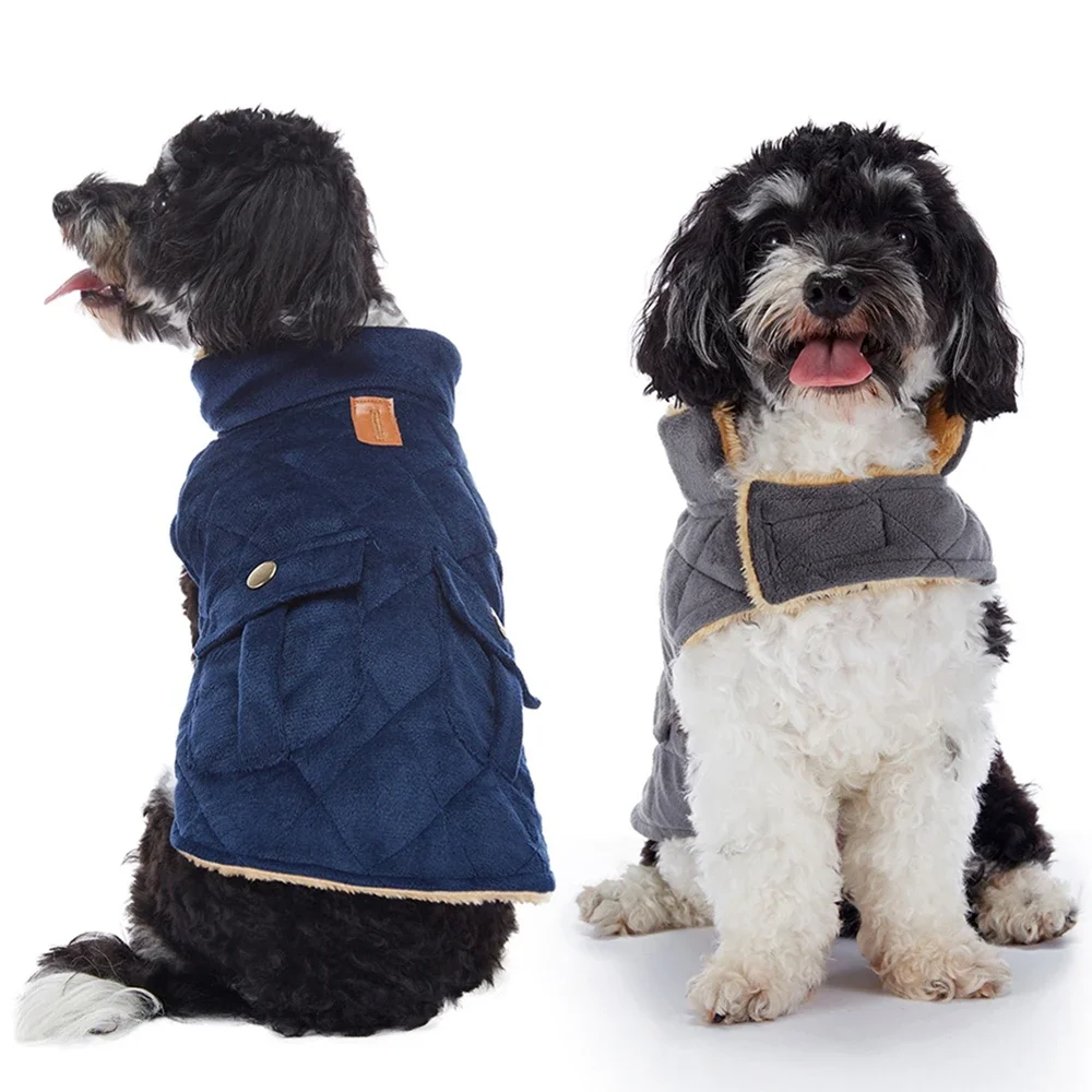 Ropa cálida de invierno para perros, abrigo a prueba de viento para cachorros, chaqueta, ropa de lana suave para perros pequeños y medianos, trajes de Bulldog Francés - imagen 2