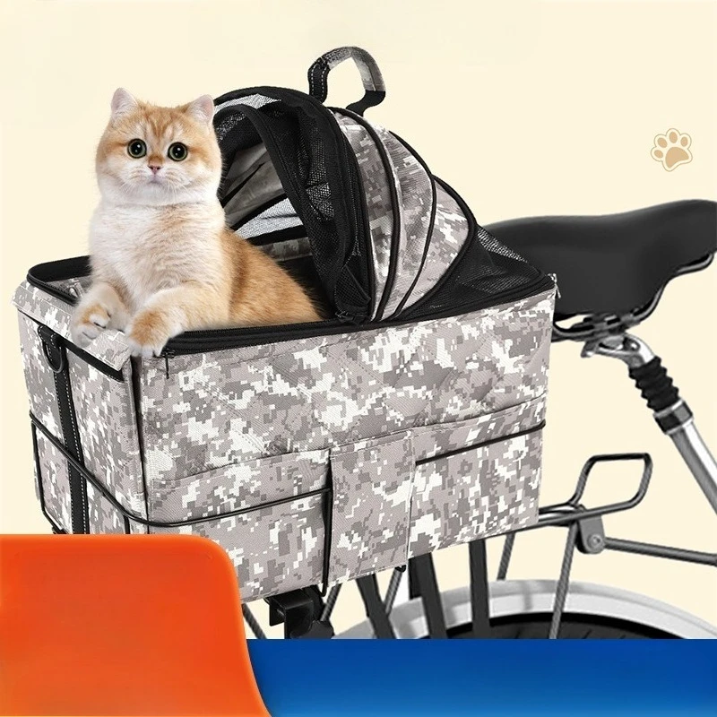 Nuevo bolso de asiento trasero de bicicleta para mascotas, bolso de hombro portátil para coche al aire libre, suministros para perros y gatos extraíbles portátiles para mascotas - imagen 2