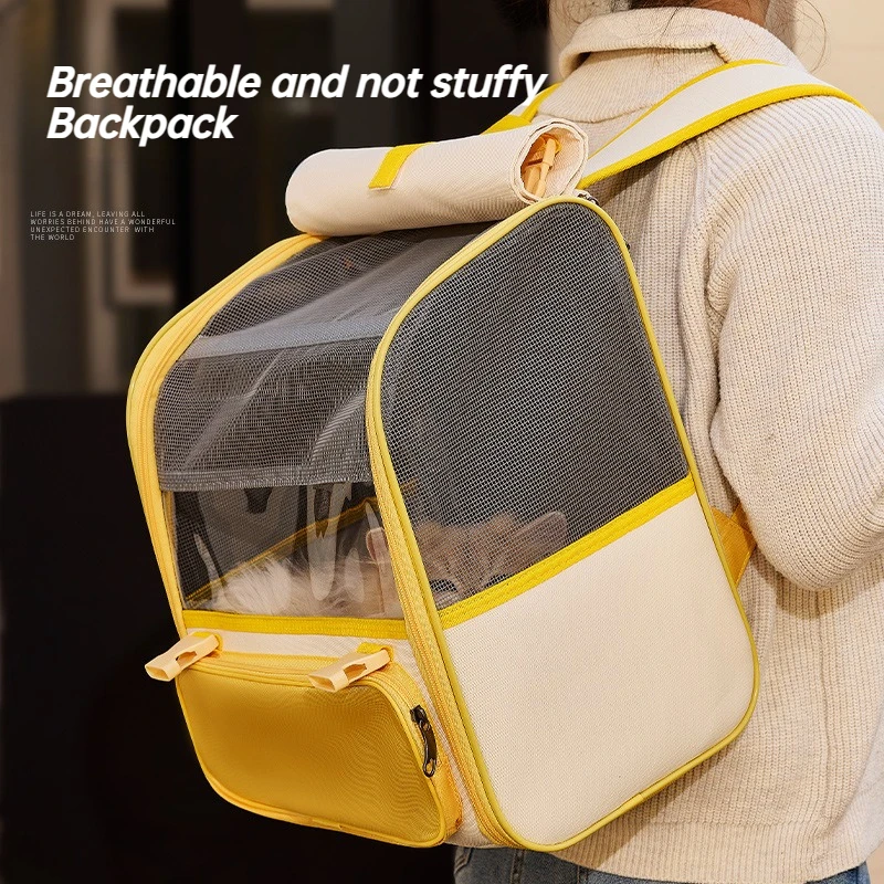 Mochila de viaje transpirable para mascotas, bolso de hombro portátil de gran capacidad, plegable, productos para mascotas, accesorios, bolsa de transporte para exteriores - imagen 3