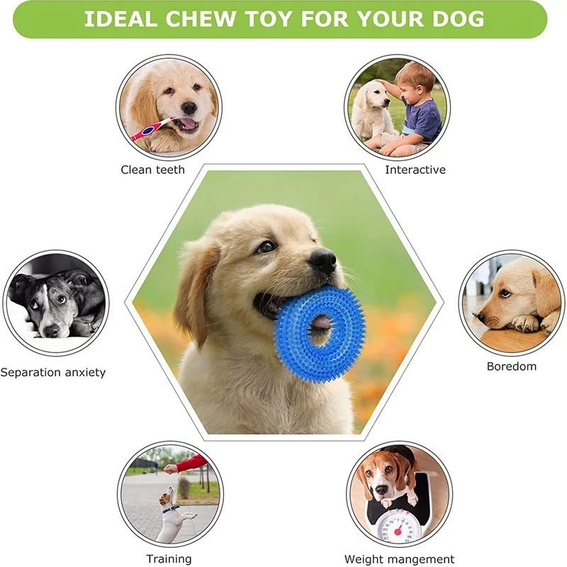 3/6 Uds. Juguete para mascotas resistente a las mordeduras, cepillo de dientes, hueso, juguete para perros resistente, juego interactivo para cachorros, juguete de goma para masticar para cachorros - imagen 5