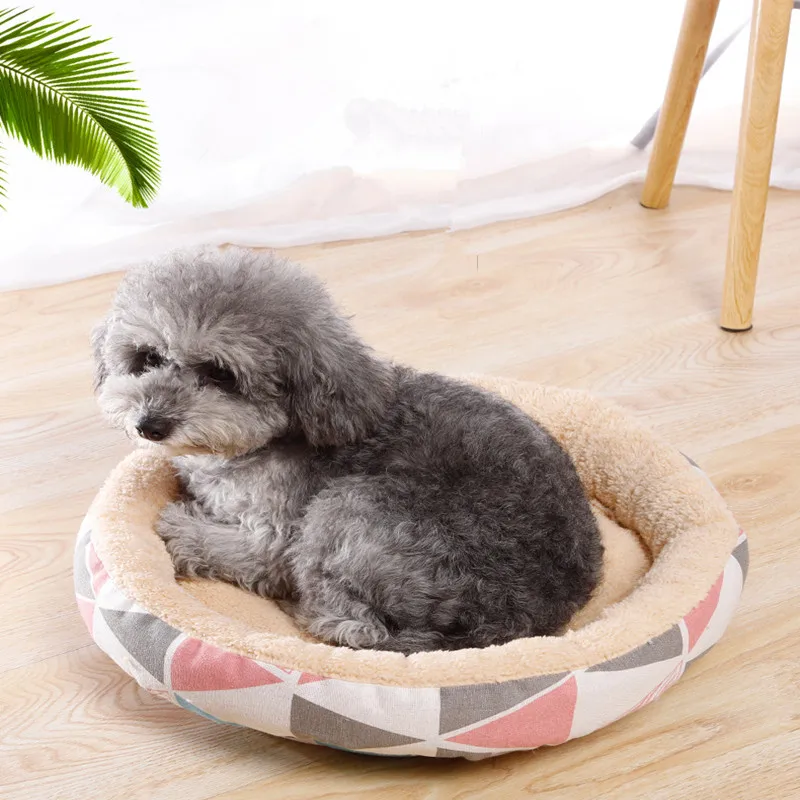 Estera redonda cálida para gatos, cama de felpa para mascotas, muebles para perros, cama para perros y gatos con forma de Donut, cama para gatitos suave y cómoda, cálida en invierno, lavable