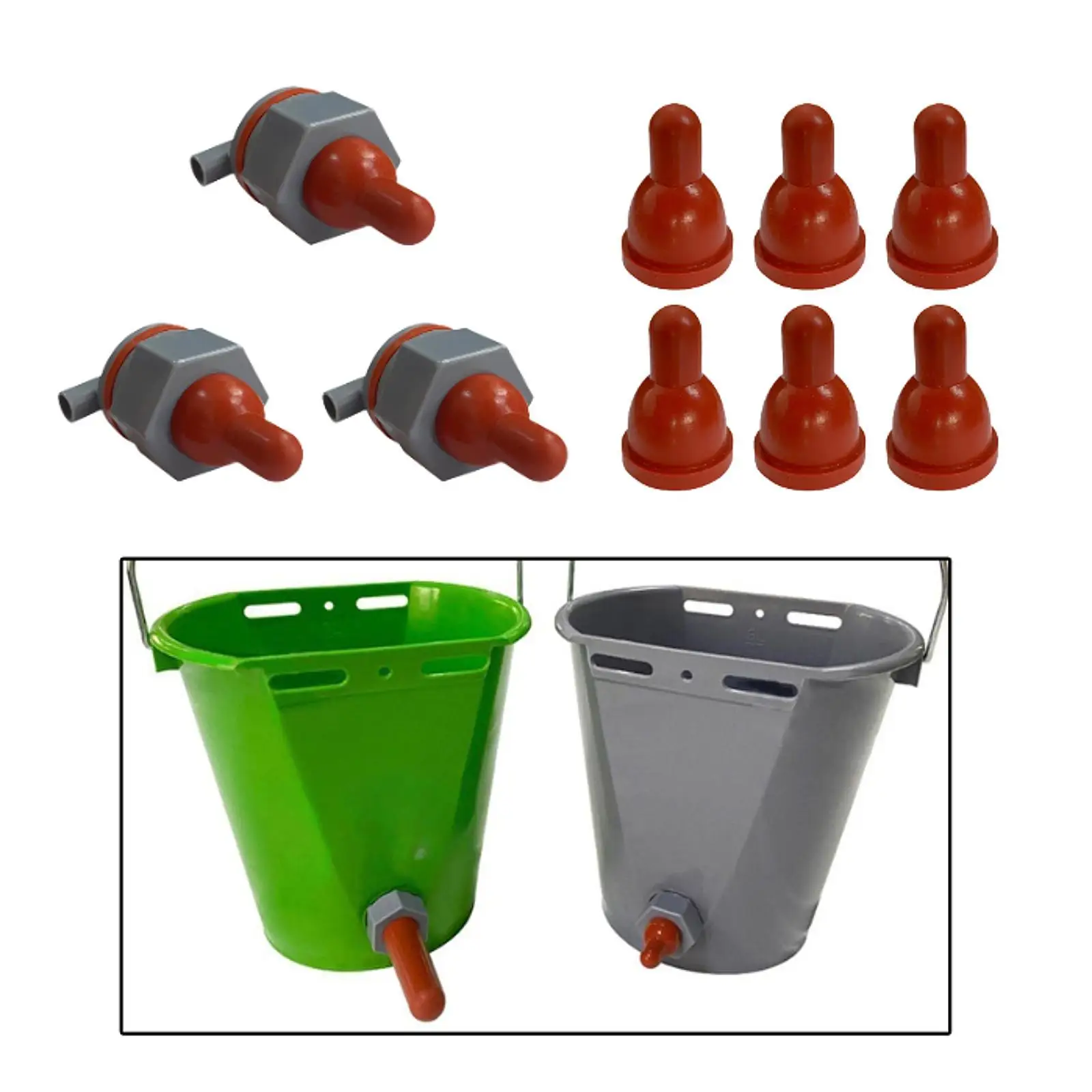 Goat Nipples Lamb Teat Feeders Backflow Prevent Leakproof Small Animal Milk Drink Nipples Soft Rubber for Lambs Puppy