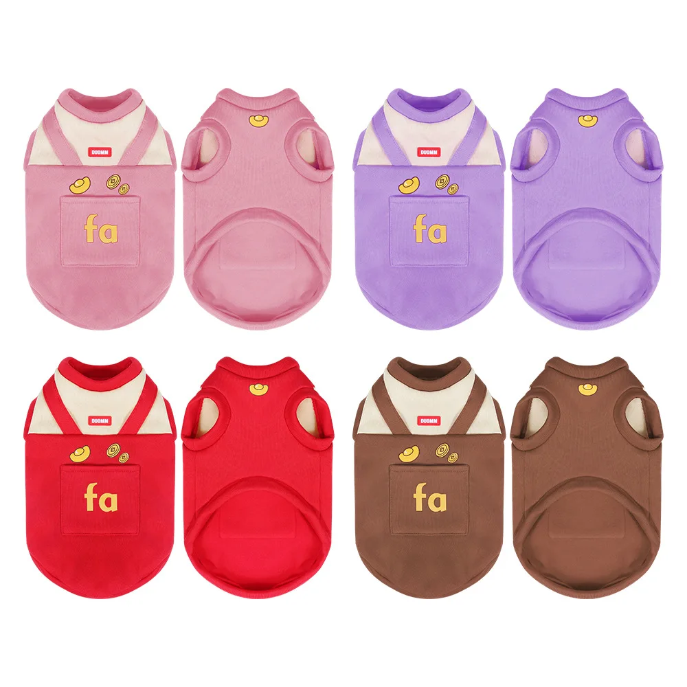 Nueva ropa para gatos, ropa falsa de dos piezas con estampado de dibujos animados para gatos, suéter cálido a prueba de viento para otoño e invierno, ropa para mascotas - imagen 5