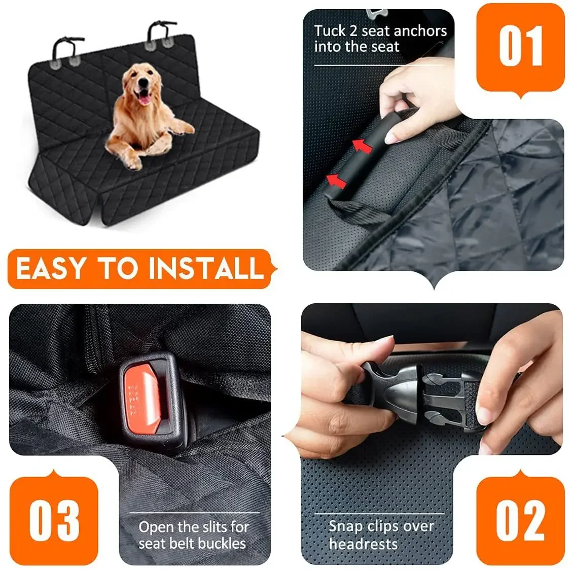 Funda de asiento trasero para perros impermeable antimancha - Hamaca - imagen 5