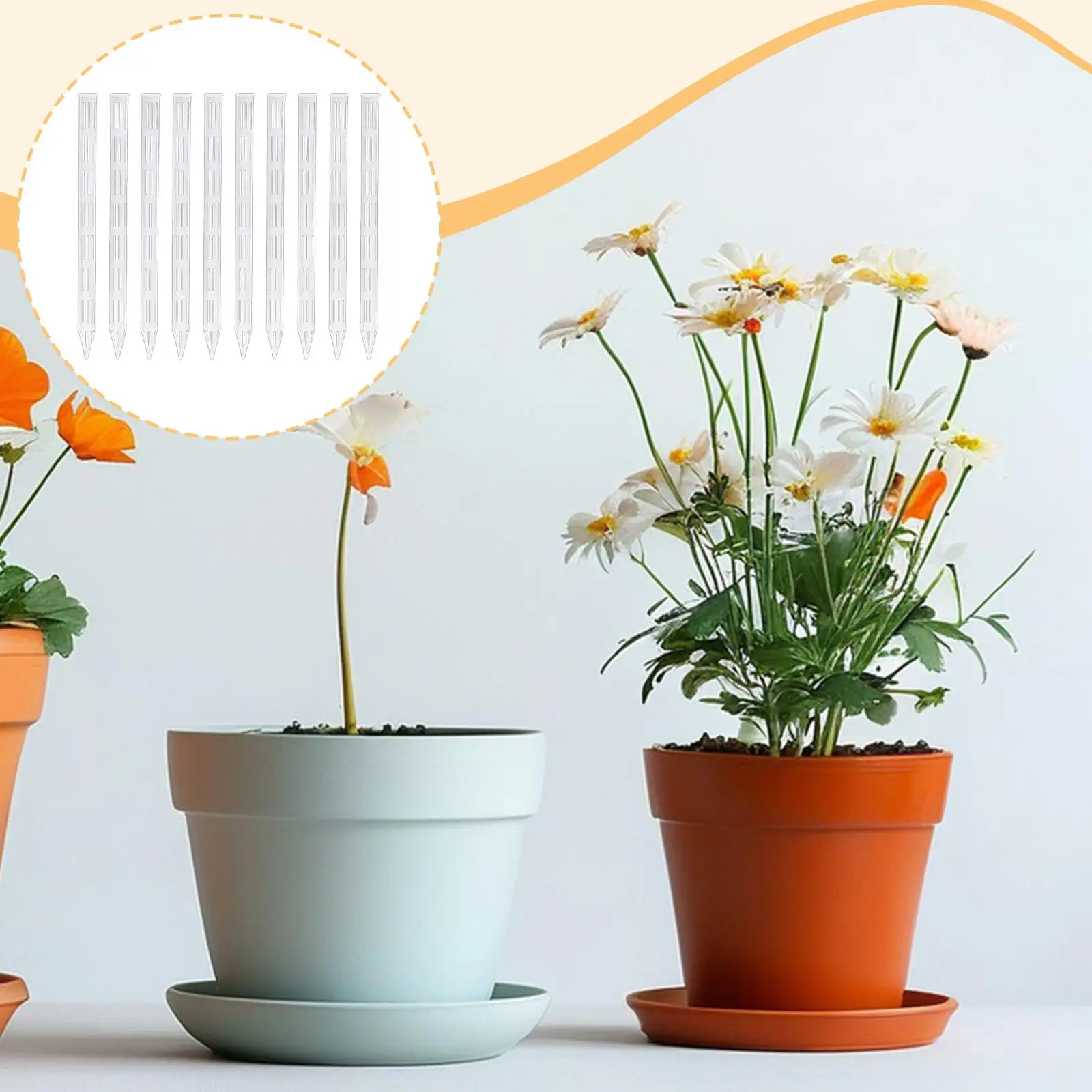 10 Pieces Reusable Professional Pots Soil Aeration Stakes Air Tubes 1.5x25cm Transparent
