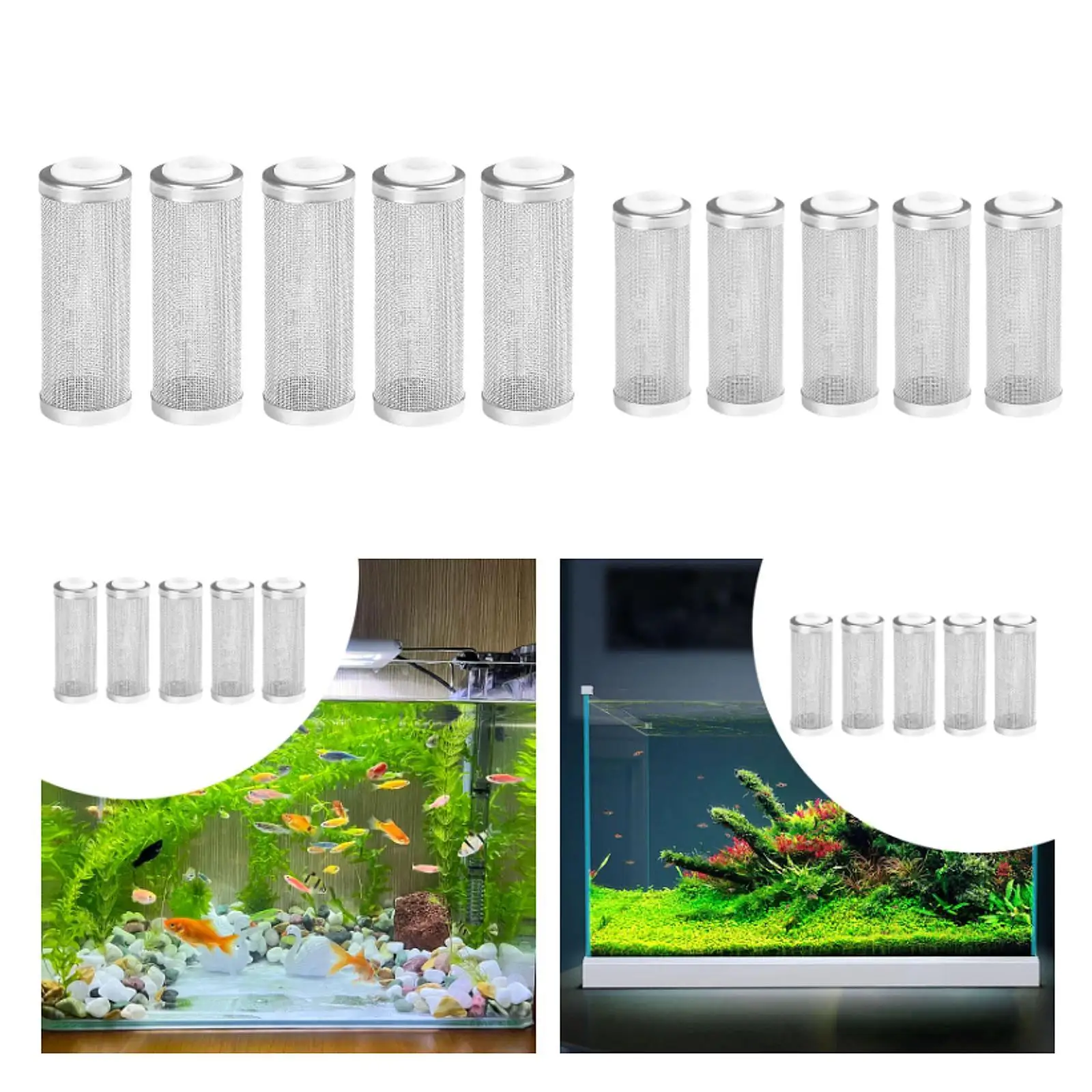 Protector de filtro de tanque de peces de malla de filtro de acuario de 5 piezas para suministros de acuario