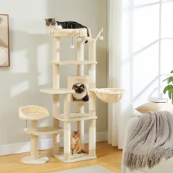Torre rascador con hamaca y plataformas para gatos – Árbol multinivel