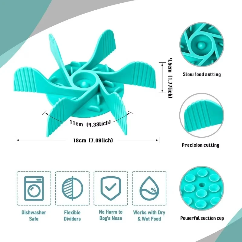 Alimentador para mascotas, potente ventosa, comida lenta, cuenco antiasfixia, práctico, fácil de limpiar, perros extendidos, tiempo de comiendo, suministros para mascotas - imagen 4