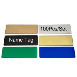 Etiquetas de identificación para perros 7x2 cm - acero cepillado blanco