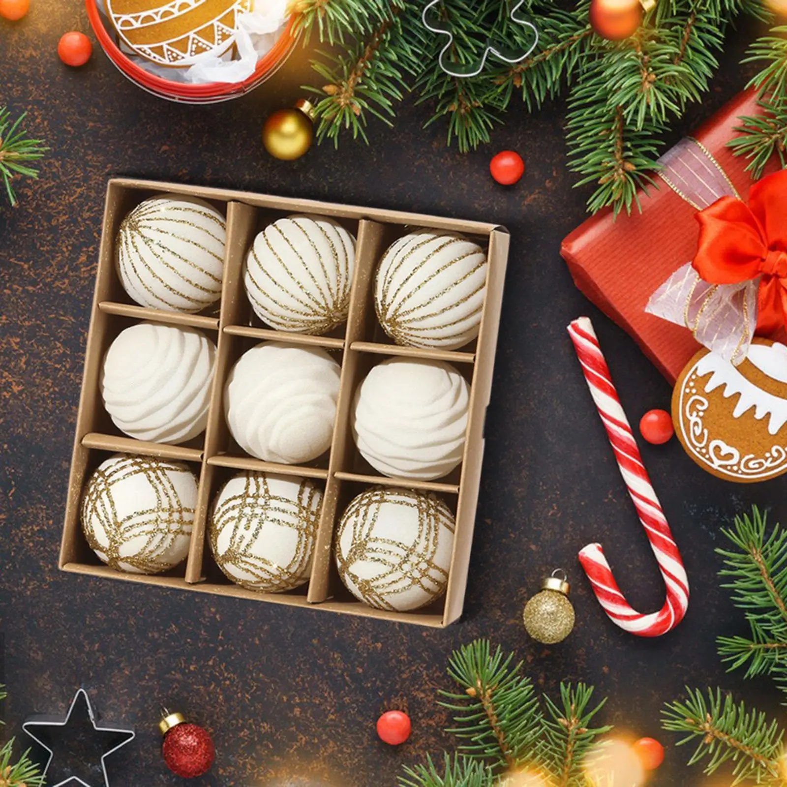 Flocked Christmas Ball Ornaments Luxury Velvet Finish Plastic Spheres Hanging Balls Set for Christmas Home Decorations Flocked Christmas Ball Ornaments Luxury Velvet Finish Plastic Spheres Hanging Balls Set for Christmas Home Decorations