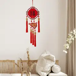 Colgante de Año Nuevo de tela flocada, adorno colgante de personaje chino Fu para fiesta de inauguración de la casa y decoración de Año Nuevo Lunar