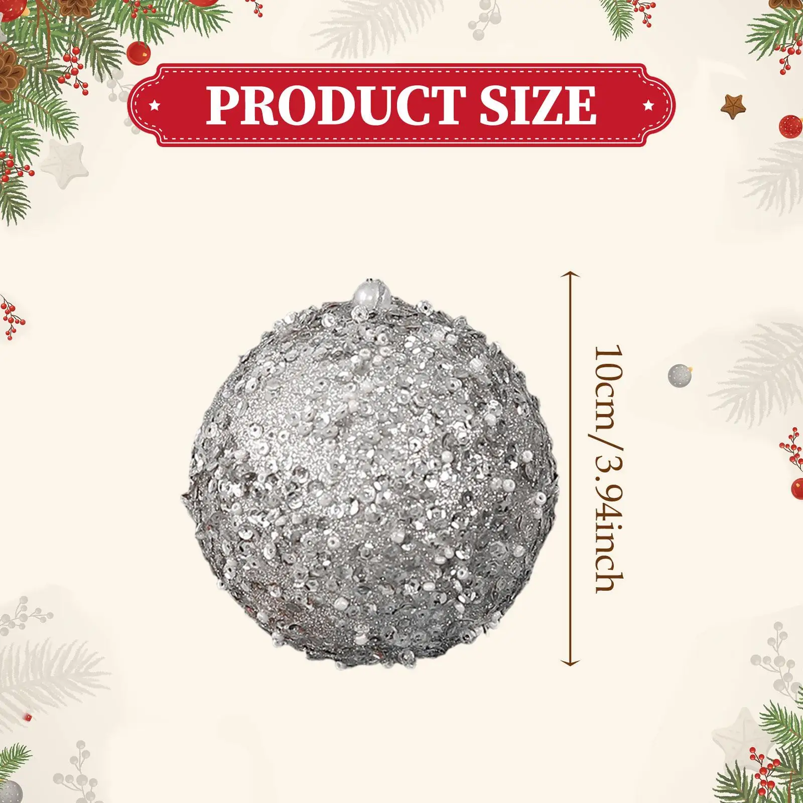 4 Pieces Christmas Ball Ornaments, Convenient, Practical Christmas Tree