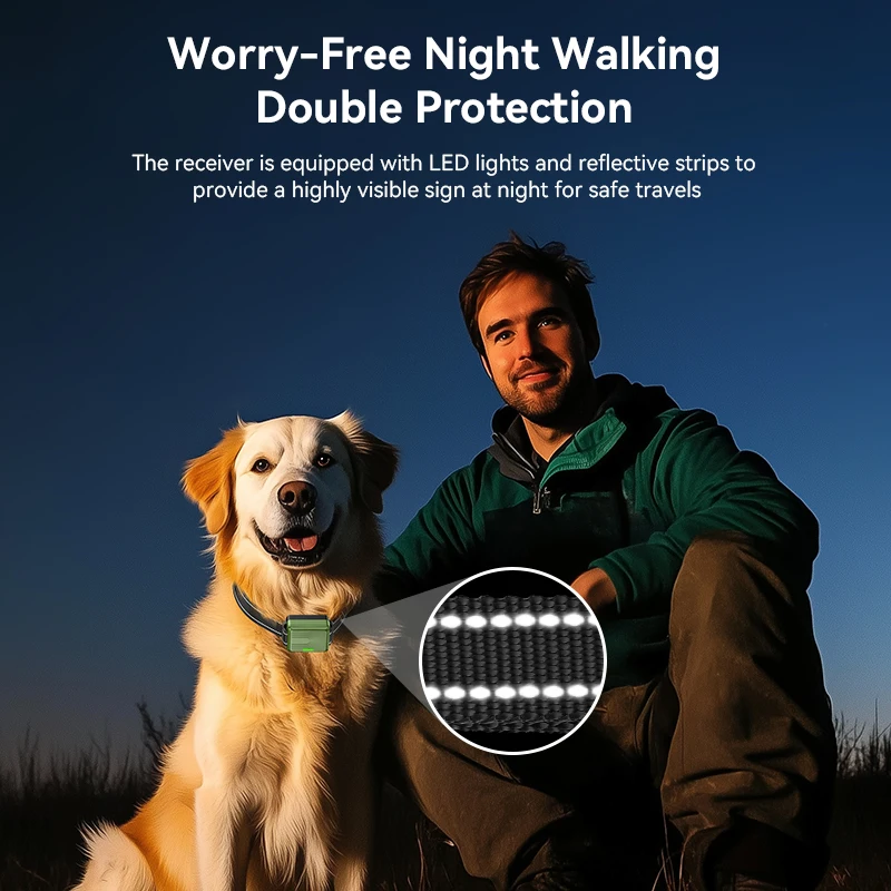 ROJECO Collar eléctrico de entrenamiento para perro, dispositivo antiladridos, recargable e impermeable, Control remoto - imagen 3