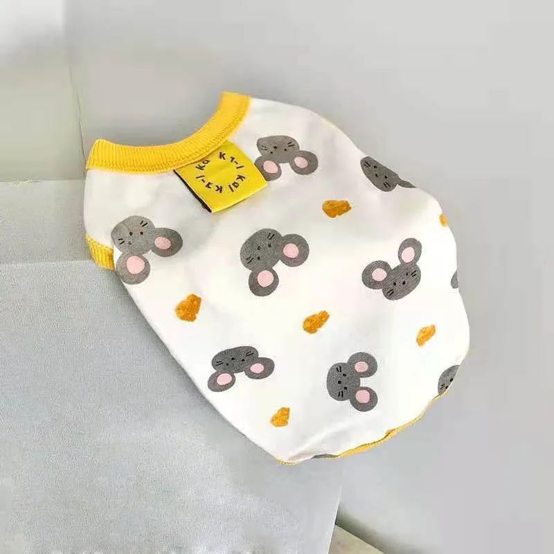 Ropa para perros de estilo coreano de dibujos animados, chaleco para cachorros, Yorkshire, Chihuahua, camiseta, suministros para disfraces de gatos y mascotas, regalo para perros pequeños, fino y ligero - imagen 4