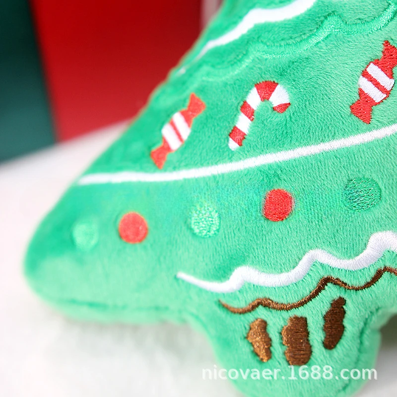 Juguete de peluche de Navidad para mascotas, oso de espina, muñeco de nieve, árbol de Navidad, productos para cachorros, juguetes para perros pequeños, accesorios - imagen 3