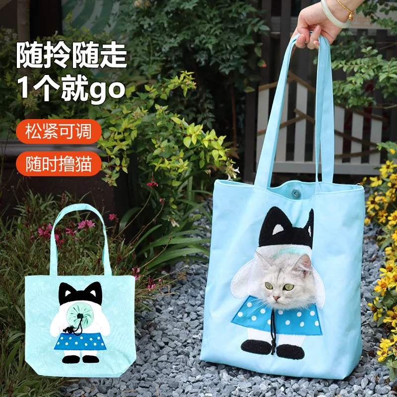 Bolsas de lona de dibujos animados para gatos, bolso cruzado portátil para gatos, perro pequeño, se puede expuesta, bolso de hombro, bolsas para mascotas, productos para mascotas - imagen 3