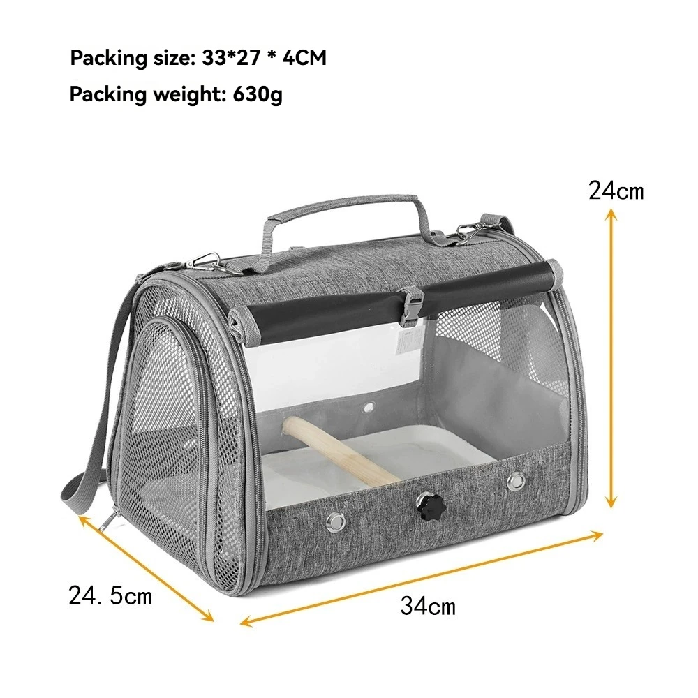 Mochila de viaje para pájaros, transparente, mediano, para loros, portátil, ventilada, para exteriores, jaula para mascotas, palomas, hámster, topo, Animal PEQUEÑO - imagen 4