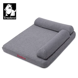 Cama viscoelástica de lino lavable para gatos y perros