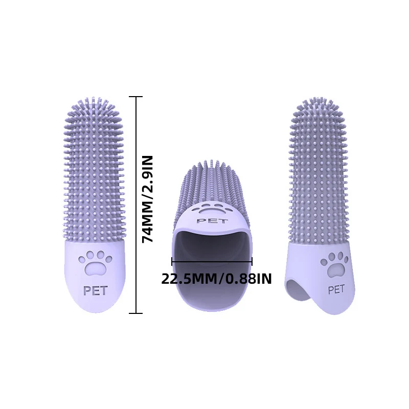 Cepillo dental de silicona para gatos y perros - Limpieza con dedal - imagen 2