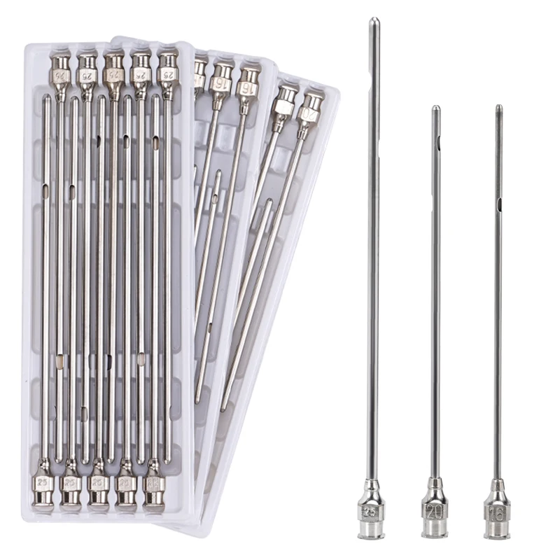 10 Uds. Tetina de vaca, aguja de paso de leche, inyección de mastitis, infusión de udder, punción ruminal, tratamiento de cánula de trocar de acero inoxidable - imagen 3