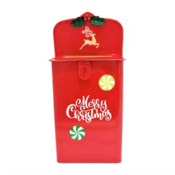 Buzón navideño decorativo de pared – Diseño vintage compacto