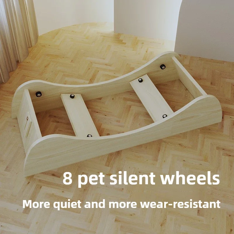 Cinta de correr grande para gatos, rueda para correr, juguete grande, cinta de correr para gatos, rodillo para mascotas, Fitness, juguetes silenciosos de madera maciza, suministros para ejercicios para gatos - imagen 4