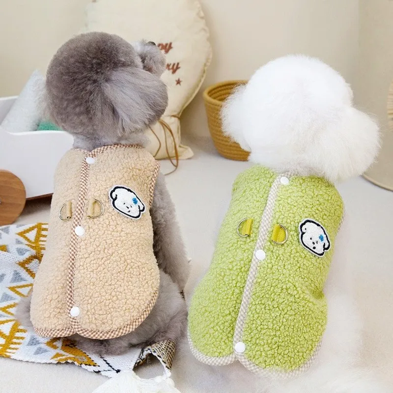 Fleece Pet Coat Autumn Winter Dog Clothes Small Dogs Vest Solid Dog Warm Clothing Chihuahua Bichon Puppy Costumes for Dogs Cats - imagen 4