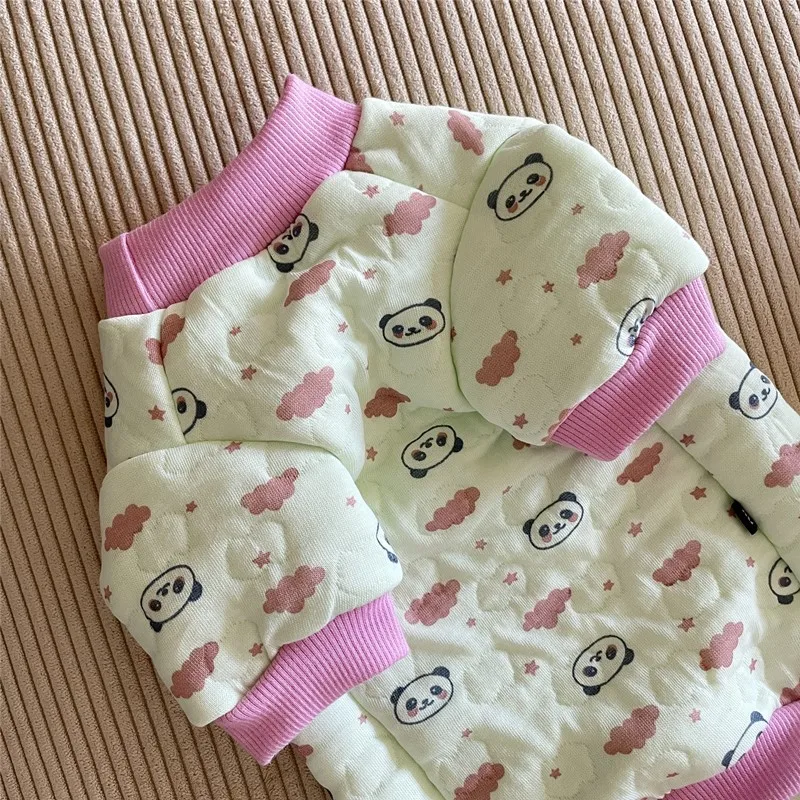 Sphynx-suéter con estampado de Panda de dibujos animados de gato, abrigo de algodón rosa suave para gatitos, atuendo de manga larga, ropa de invierno - imagen 5