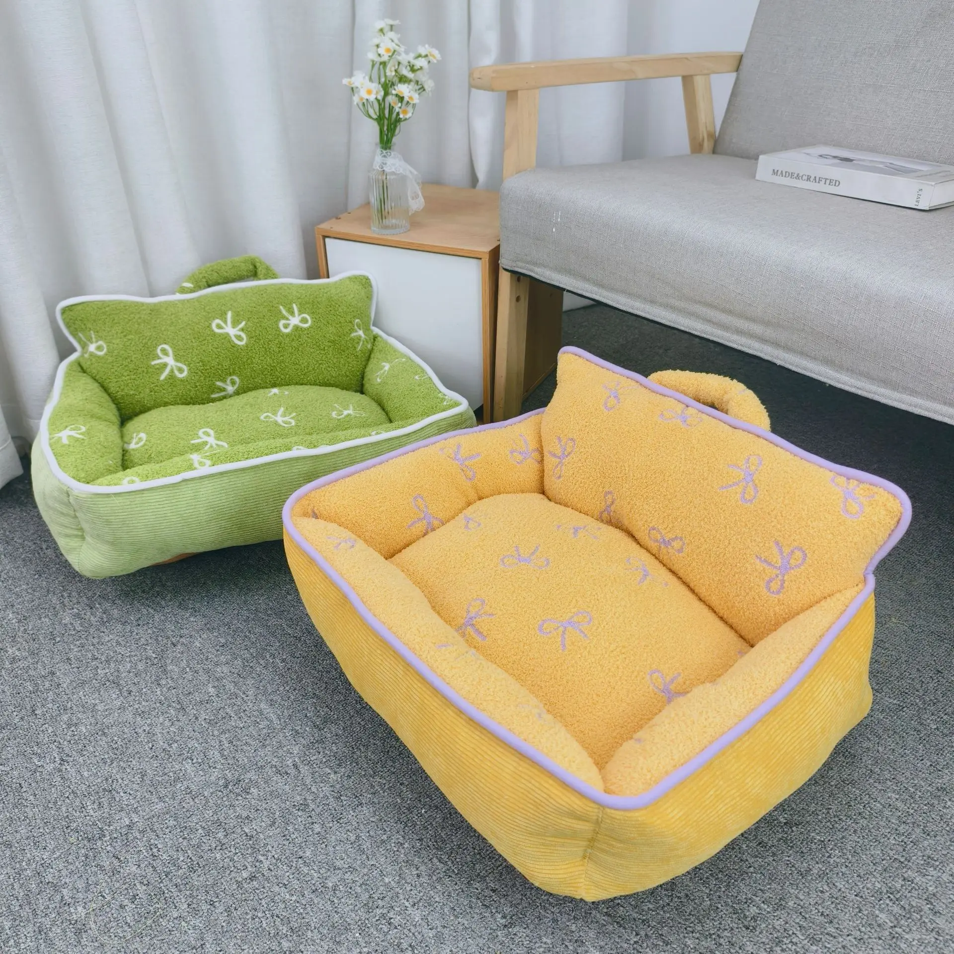 Sofá cálido para gatos y perros pequeños medianos lavable desmontable - imagen 2