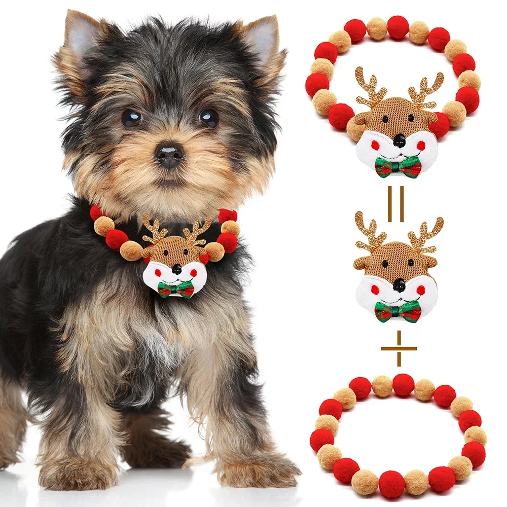20 piezas Collar de perro, Collar de Navidad para perro, pajaritas para perro pequeño, Collar de pajarita para gato, accesorios de aseo para perros de Navidad, suministros para mascotas - imagen 3