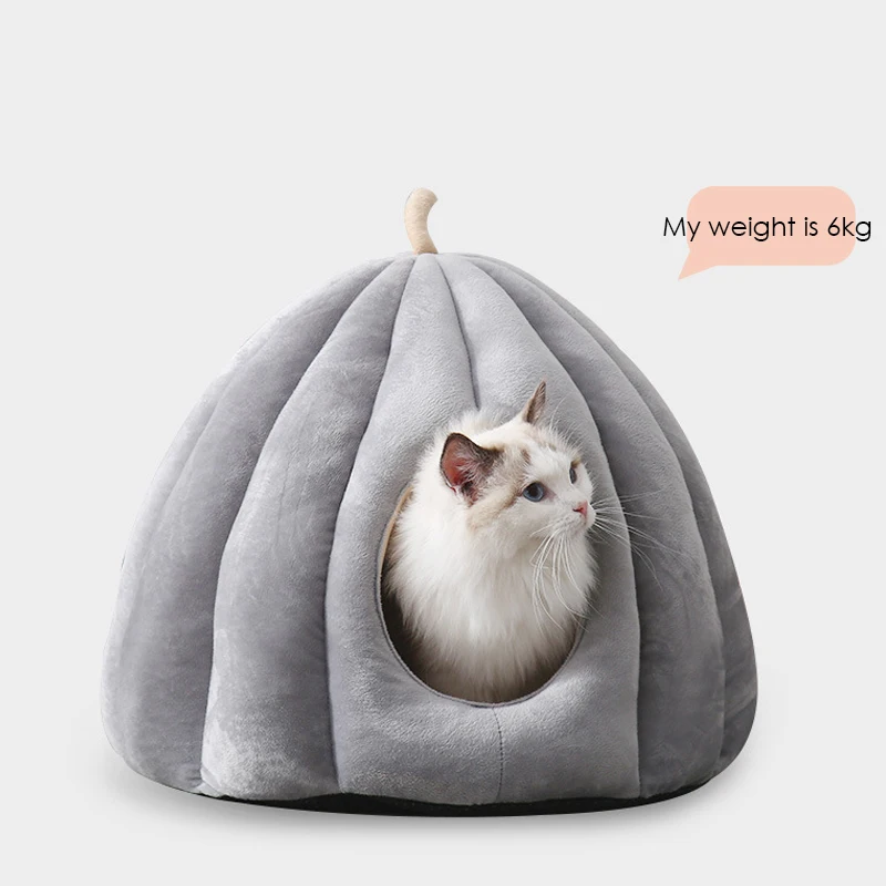 Cama portátil para gatos de interior, caseta con cojín extraíble lavable, cueva de iglú, tienda para mascotas - imagen 3