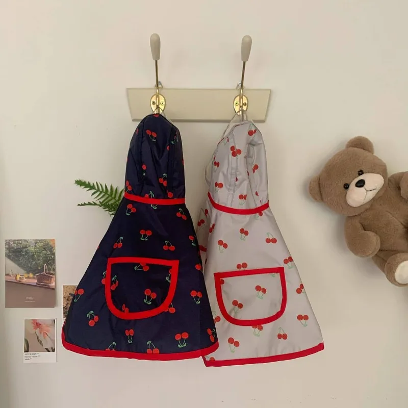 Chubasquero Ins bonito de cereza para perro, chaqueta impermeable con capucha, Poncho para la lluvia, ropa impermeable para mascotas, ropa para perros, accesorios impermeables para perros al aire libre - imagen 2