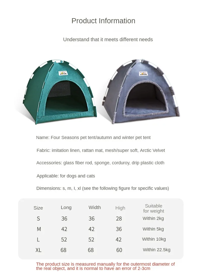 Casa plegable para gatos y perros en uso
