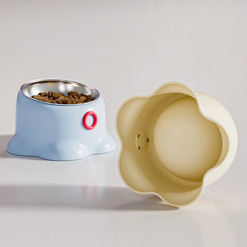 Comedero de acero inoxidable para gatos, cuenco para beber para mascotas, cuenco para perros pequeños, cuenco para gatitos de boca inclinada con base alta, accesorios para gatos - imagen 5