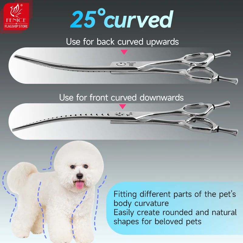 Tijeras de peluquería para perros – Dientes anchos y curvos 7.5″ - imagen 5