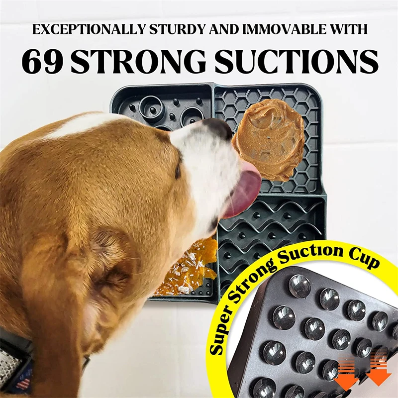 Alimentador lento 2 en 1, rompecabezas para golosinas de perros, estera para lamer, cuencos para gatos con tazas antideslizantes, almohadilla para olfatear de silicona, plato para mascotas para alimentos secos/húmedos - imagen 4
