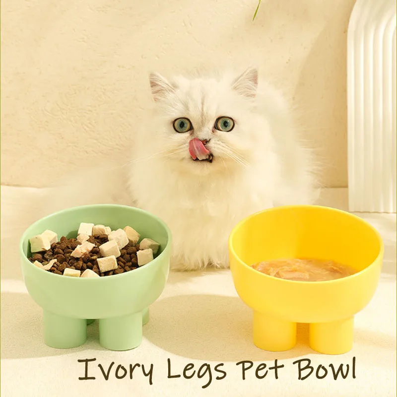 Cuenco de comida para mascotas de pie alto a prueba de fugas, cuenco antipunta para gatos, cuenco para proteger el cuello de 15 °, material pp, comida para gatos, cuencos de agua, suministros para mascotas - imagen 2