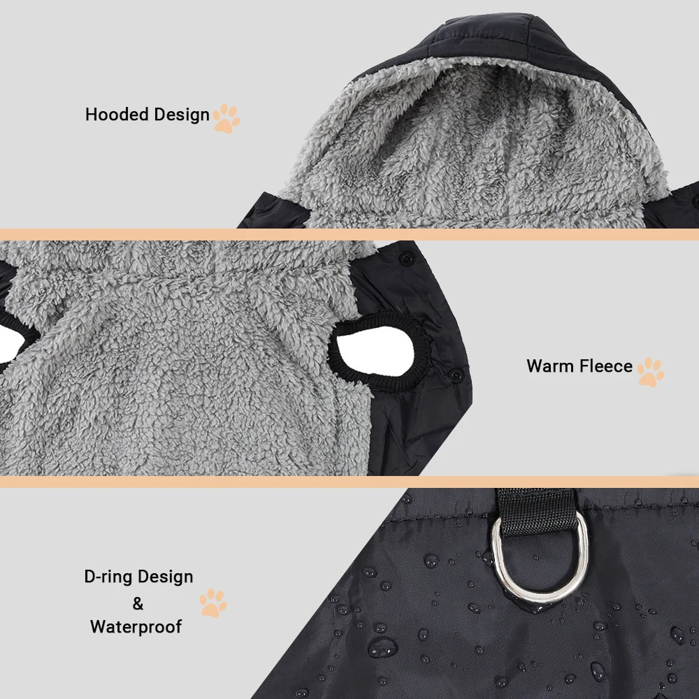 Ropa para Gato, chaqueta con capucha, abrigo de lana cálido, Sudadera con capucha para gatos pequeños y medianos, ropa acogedora impermeable para cachorros y gatitos - imagen 3