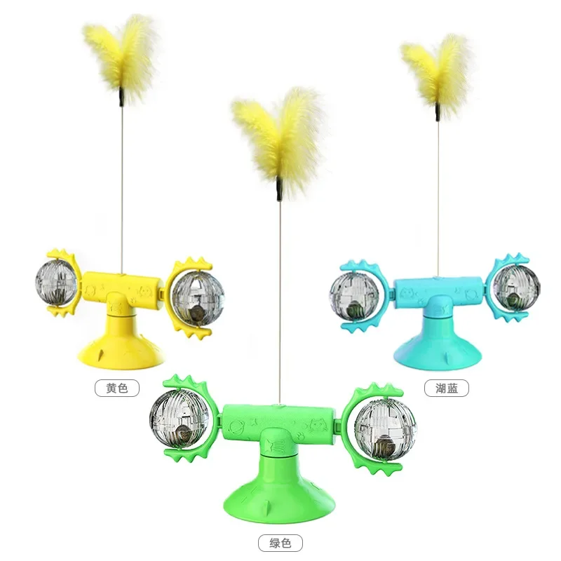Juguete interactivo divertido para mascotas, bola giratoria para interiores, palo para gatos, alivia el estrés, juguetes para gatos con ventosa - imagen 4